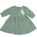 Organic Cotton  Forest Muslin Buttoned Dress