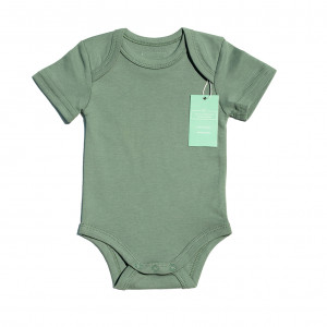 Organic Cotton Moss Short sleeved Bodysuit