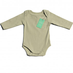 Organic Cotton Seafoam Long sleeved Ribbed Bodysuit