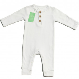 Organic Cotton Pearl Buttoned Romper