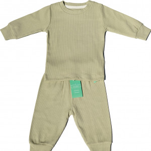 Organic Cotton Seafoam Long sleeved Ribbed set