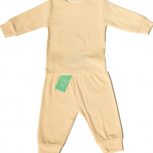 Organic Cotton Sand Long sleeved Ribbed set