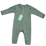 Organic Cotton Moss Buttoned Romper
