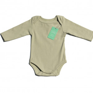 Organic Cotton Seafoam Long sleeved Ribbed Bodysuit